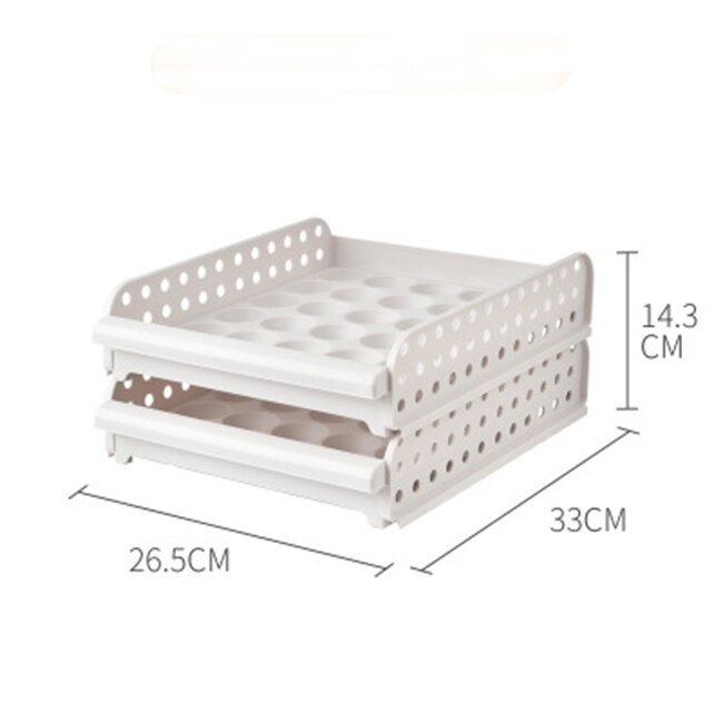 Stackable kitchen refrigerator egg box double drawer egg box egg rack transparent anti-collision plastic egg box: 2