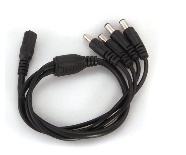 1 Female To 4 Male DC Power Splitter Adapter Connector Cable Camera 5.5*2.1mm For CCTV and LED Strip,min:1pcs