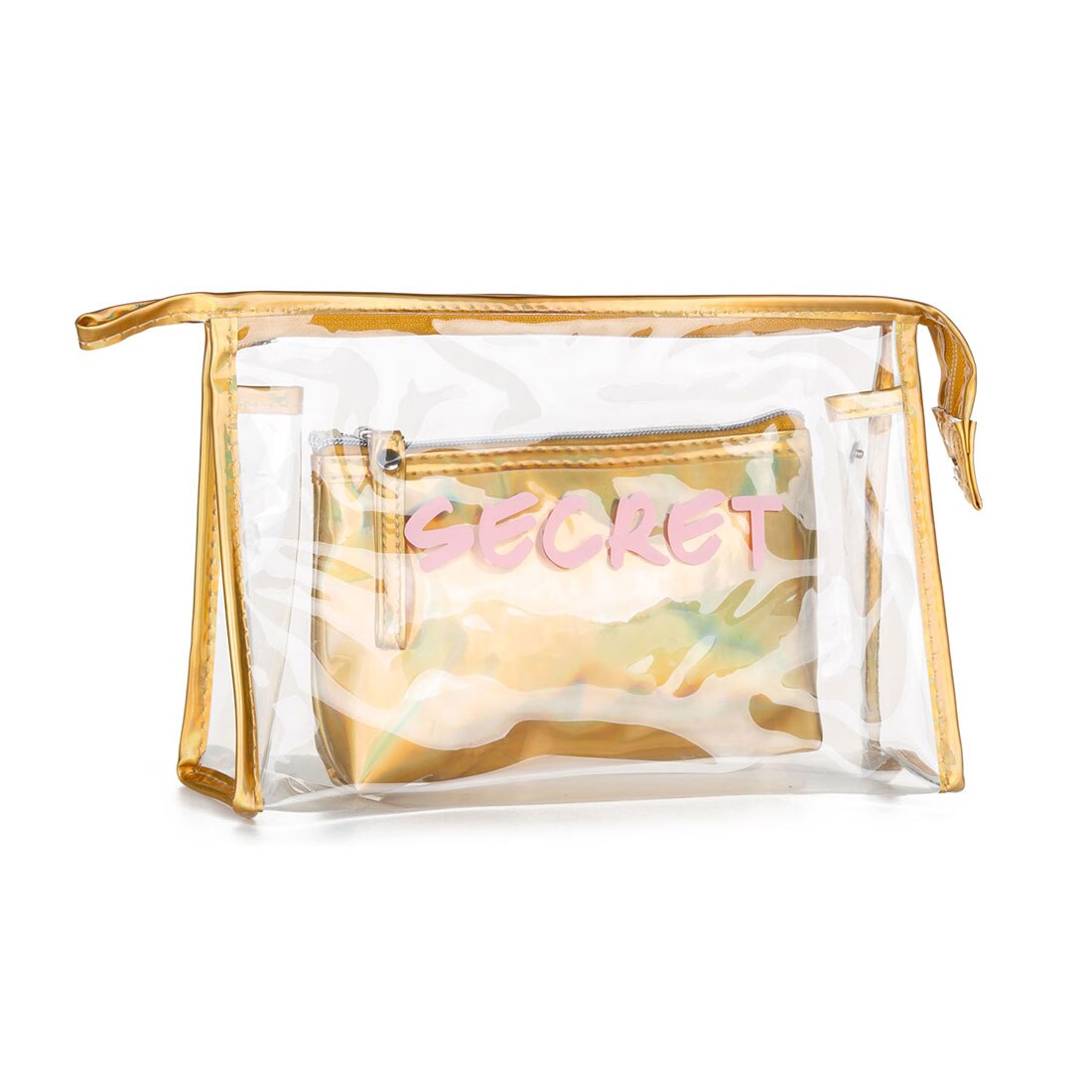 Miyahouse 3 pcs/set Make Up Bags Women Jelly Cosmetic Bag Waterproof Transparent Makeup Pouch Beauty Bags: 2091b