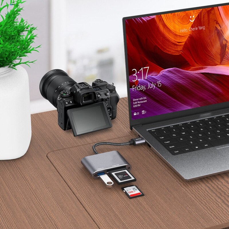 3 in1 XQD Kartenleser hoch Geschwindigkeit 5Gbps USB zu XQD/SD/USB 3,0 U Festplatte Karte Leser für PC Laptop