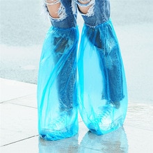 High Tube Disposable Rain Boots Waterproof Rain Shoe Cover Thick Plastic Men and Women Rain Boots Slip Drifting Rainy Days