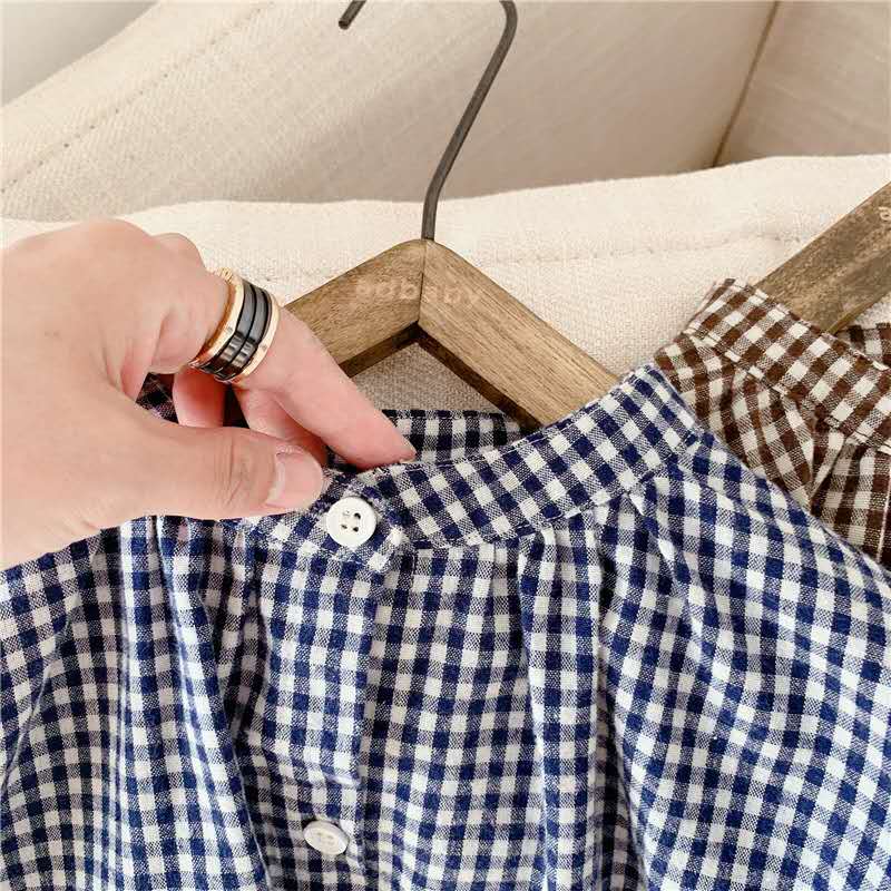 Chemise à manches longues à carreaux pour filles, produits d'automne pour enfants, style coréen