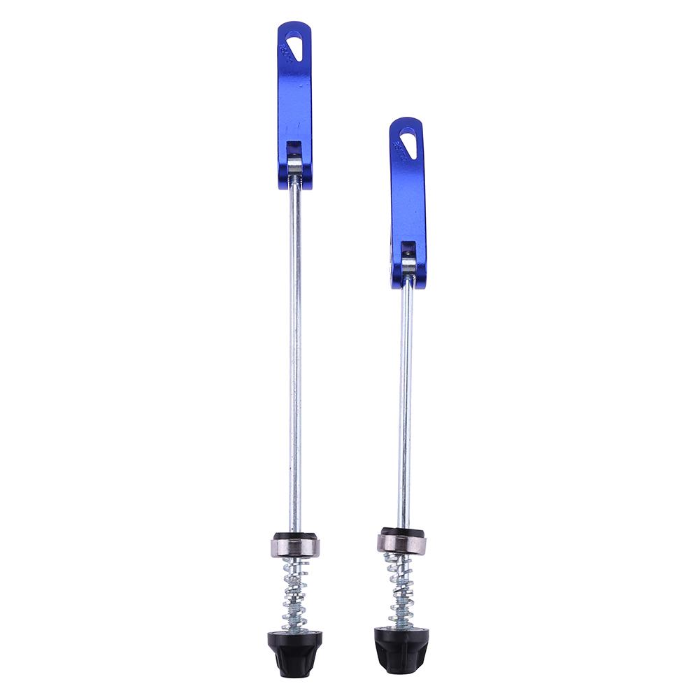 Brochetas de cubo de rueda de bicicleta de aleación de aluminio, Perno de liberación rápida, eje de palanca de acción de leva suave, 1 par: Azul