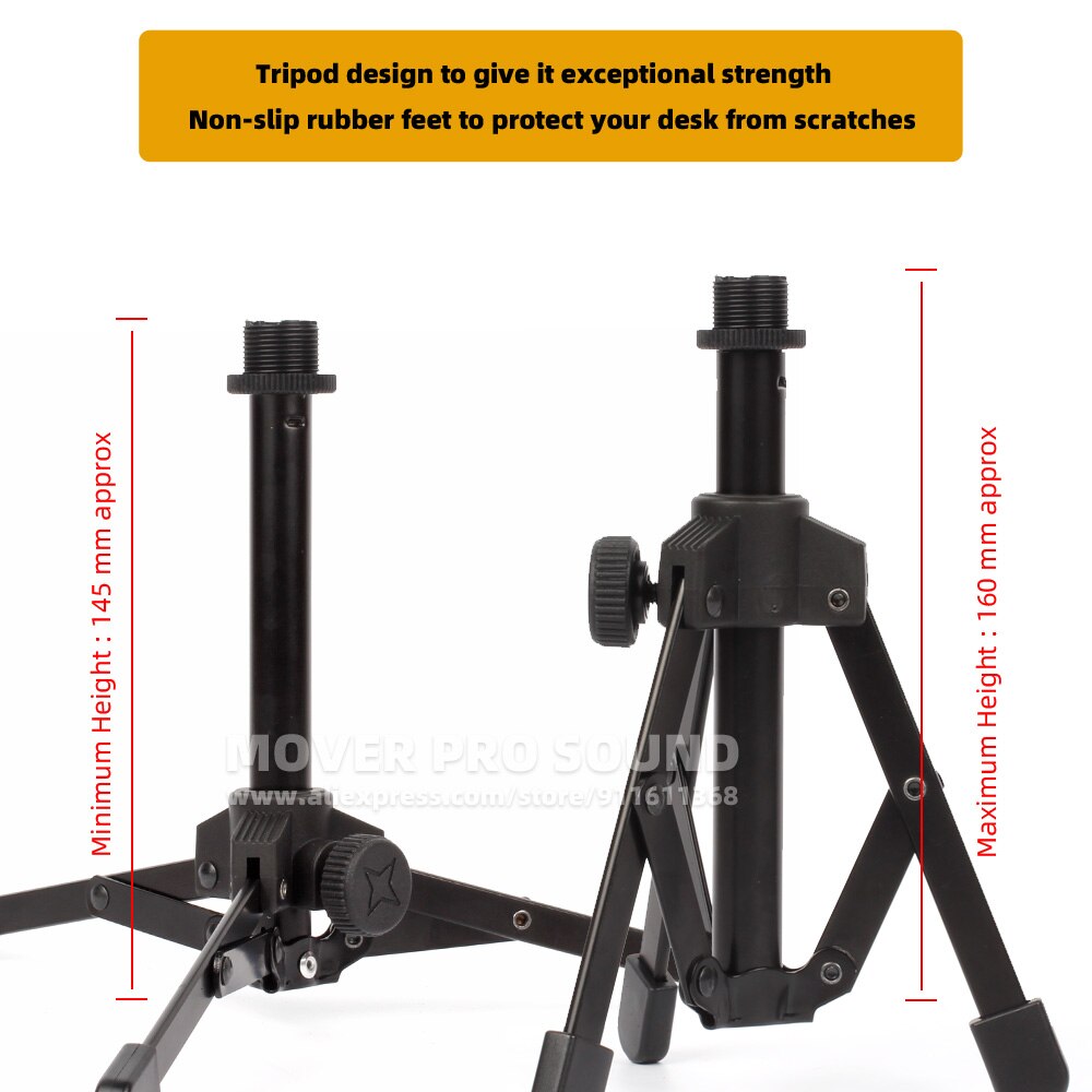 Extra Heavy Duty Table Top Desktop Mic Tripod Bracket Boom Hold For SHURE MV7 MV 7 Dynamic USB Microphone Stand Mount Holder