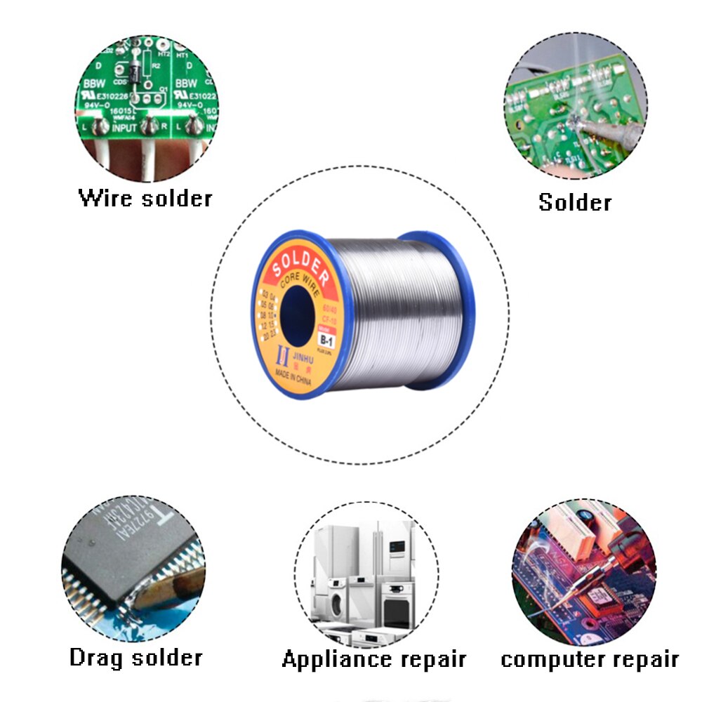 500G No-Clean Rosin Core Soldeer Draden 60/40 Tin Lood Rosin Core Soldeer Draad Voor Elektrische Reparatie, elektrische Soldeerbout