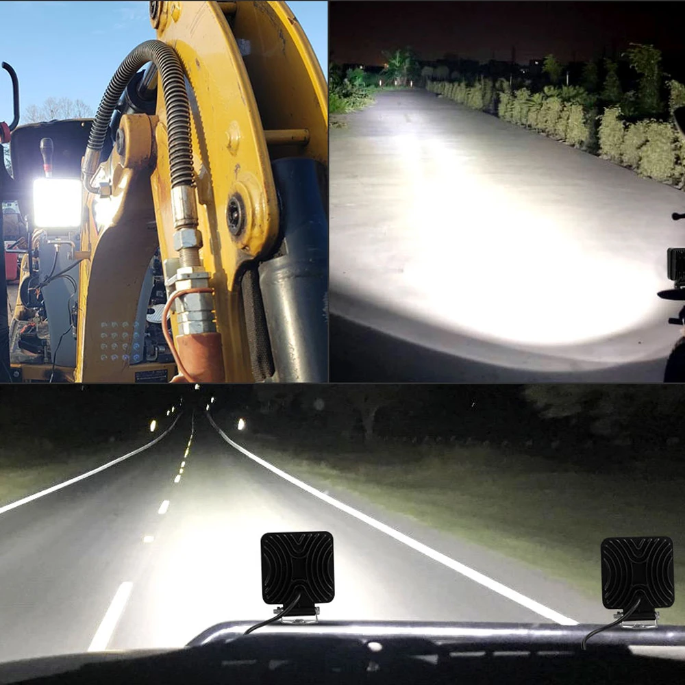 Auto Werklamp Bar 102W 10LED Wit 12v Motorfiets Grootlicht Fog Offroad Pickup ATV 4WD SUV Truck lamp Exterieur Modificatie