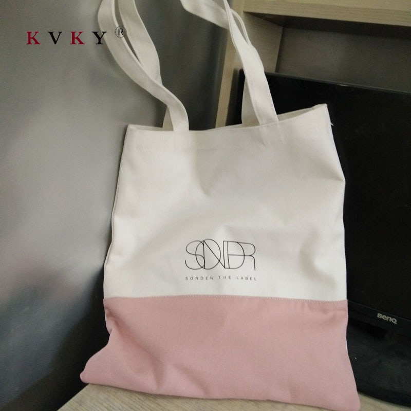 Dame lærredstaske indkøbstaske dame skuldertaske kvindelig bomuldsstof totes øko stoftasker daglig brug sammenfoldelig strand shopper taske