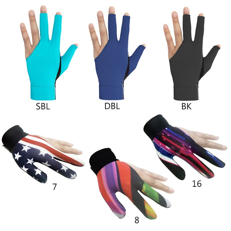 1pc Billard Drei Finger Handschuhe Lycra Anti Schleudern Snooker Handschuh Schwimmbad Verknüpfungen Hand PXPF