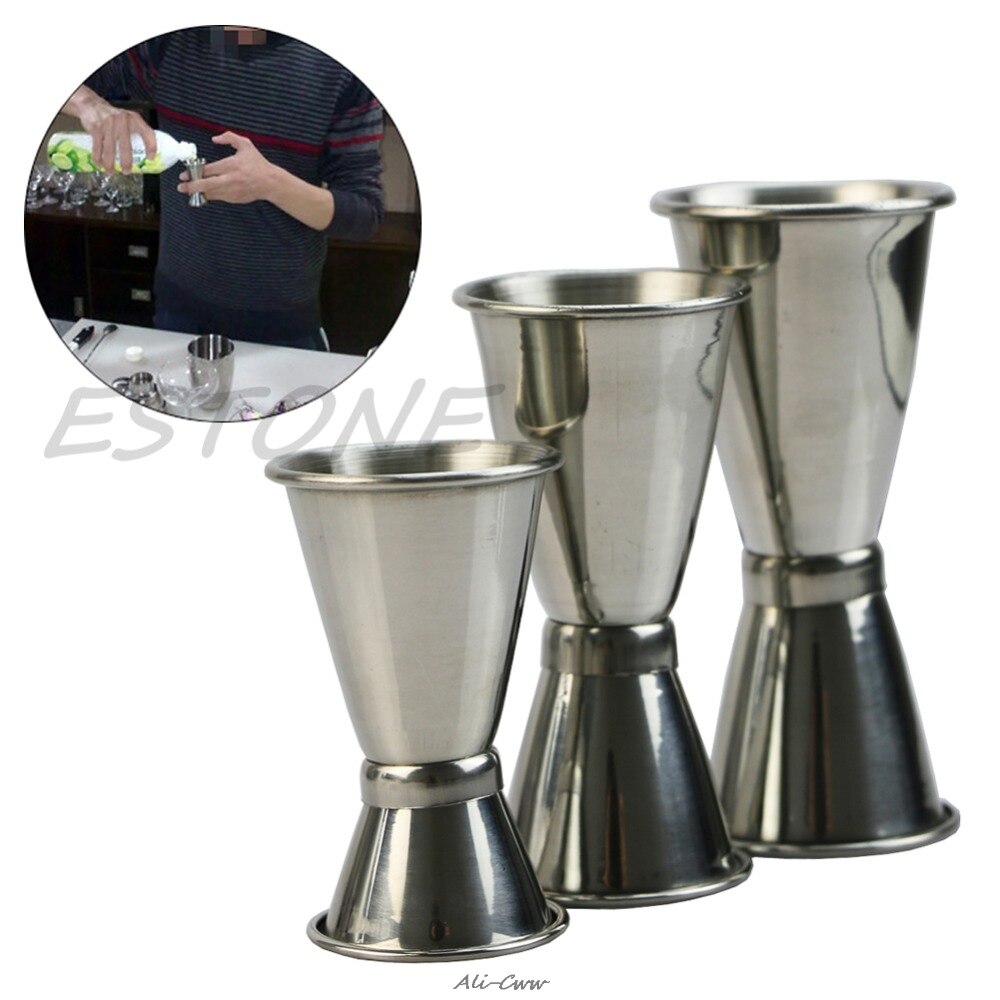Medidor de copa de vino de acero inoxidable, medidor de copa medidora de doble filo para cóctel, suministros de Bar