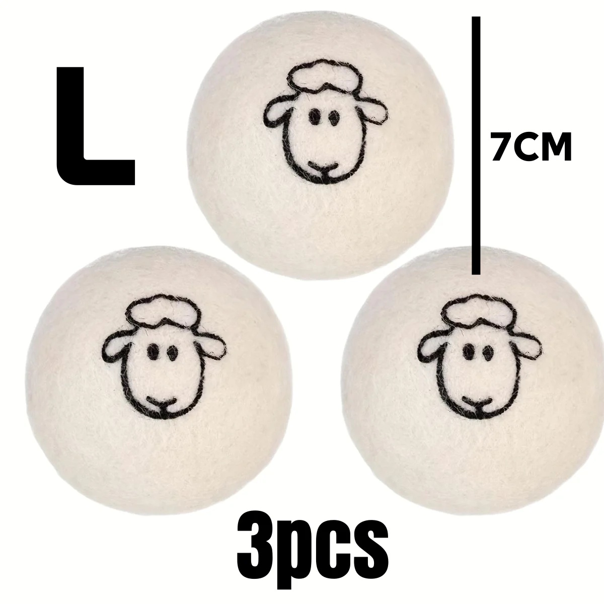 Bolas de secado de lana, 6 uds., electricidad estática, suavizante de arrugas, Bola de lavado, suministros para el cuidado de la ropa, aparatos de limpieza del hogar: Marfíl