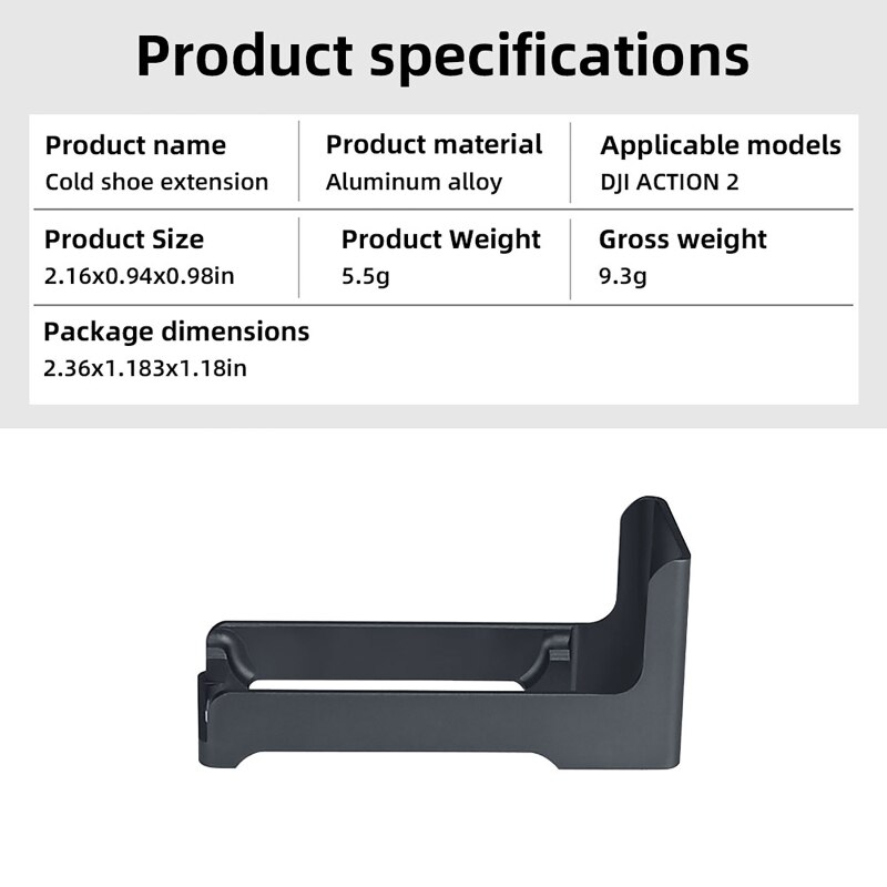 Blitzschuh-verlängerungsadapter aus aluminiumlegierung, mikrofon-fülllicht-mikrofonverlängerungshalterung, adapter für action 2