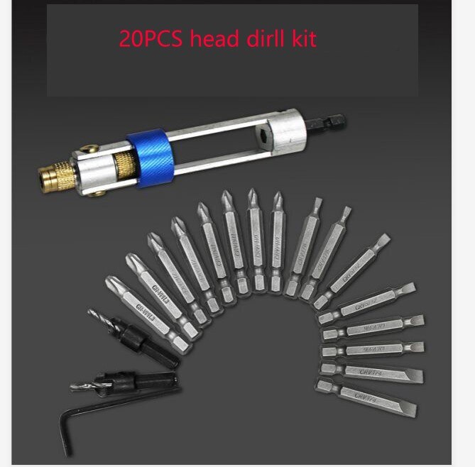 20pcs Swivel Head Drill Driver Bit Set Quick-Change HSS Countersink Drill Driver Bit Screwdriver Drilling Home Tool Set with Box