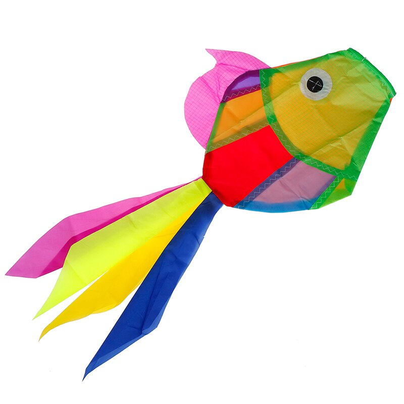 Aquilone di pesce arcobaleno Nylon Ripstop giocattoli Flying Beach Fun aquilone Windsock Outdoor Garden Decor linea per bambini giocattoli per lavanderia