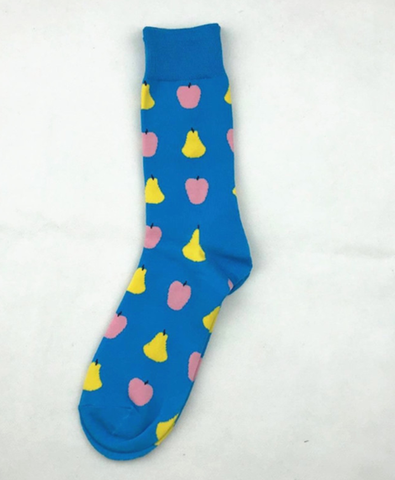Combed Cotton Men's Happy Cute Funny Socks Brand Fruit Egg Beer French Fries Cherry Socks Men
