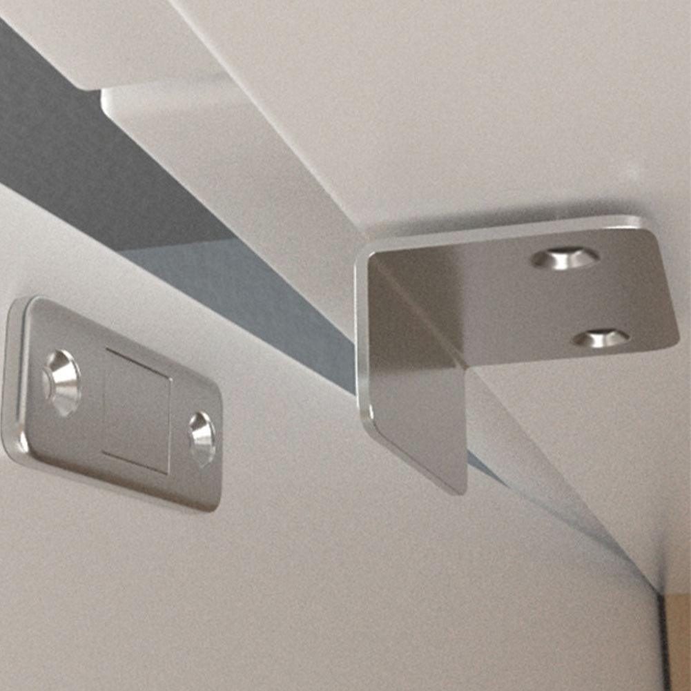 Punch-free Magnetic Self-stick Latch Strong Steel Catch Ultra Thin For Door Cabinet Cupboard Closer Stops Furniture Hardwar H2F6