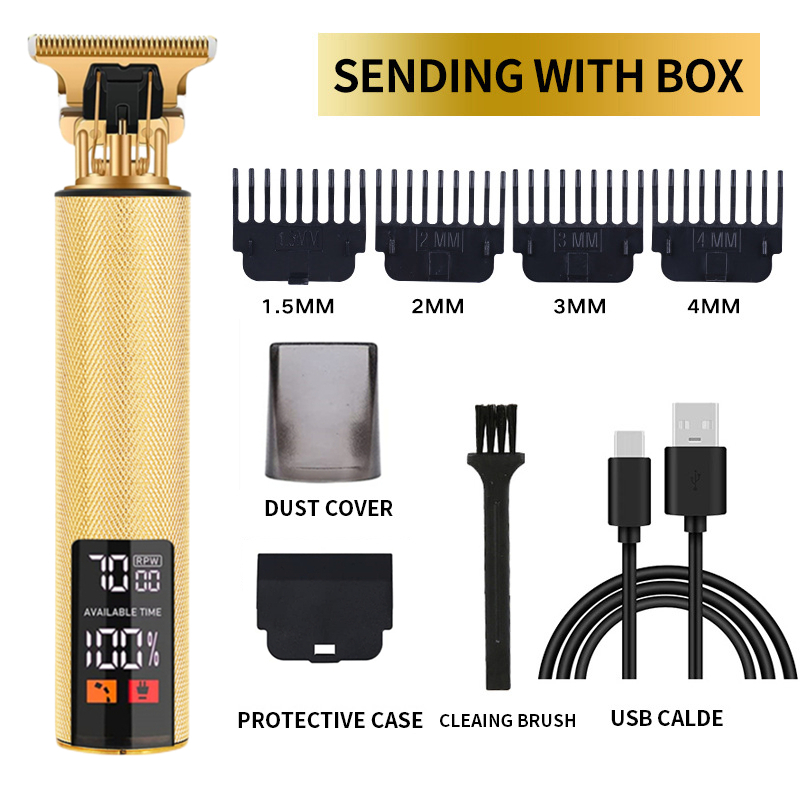 Barbero eléctrico T9 para mujer cortadora de pelo para hombre LCD recargable maquina afeitar hombre Retro afeitadora electrica cortar maquinilla cortapelos maquinas barberia