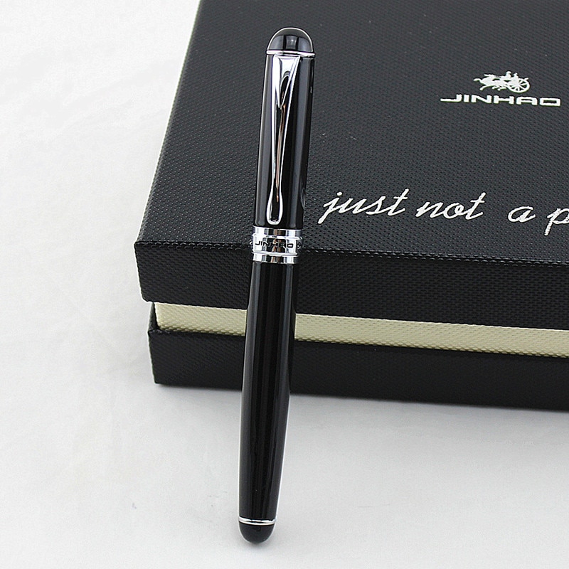 JINHAO 750 Stift Geschäft Schreiben Liefert Grau 0,7mm Feder Gel Stift Schach boad Rolle Ball Kuli luxus Schreiben tinte schwarz Nachfüllung