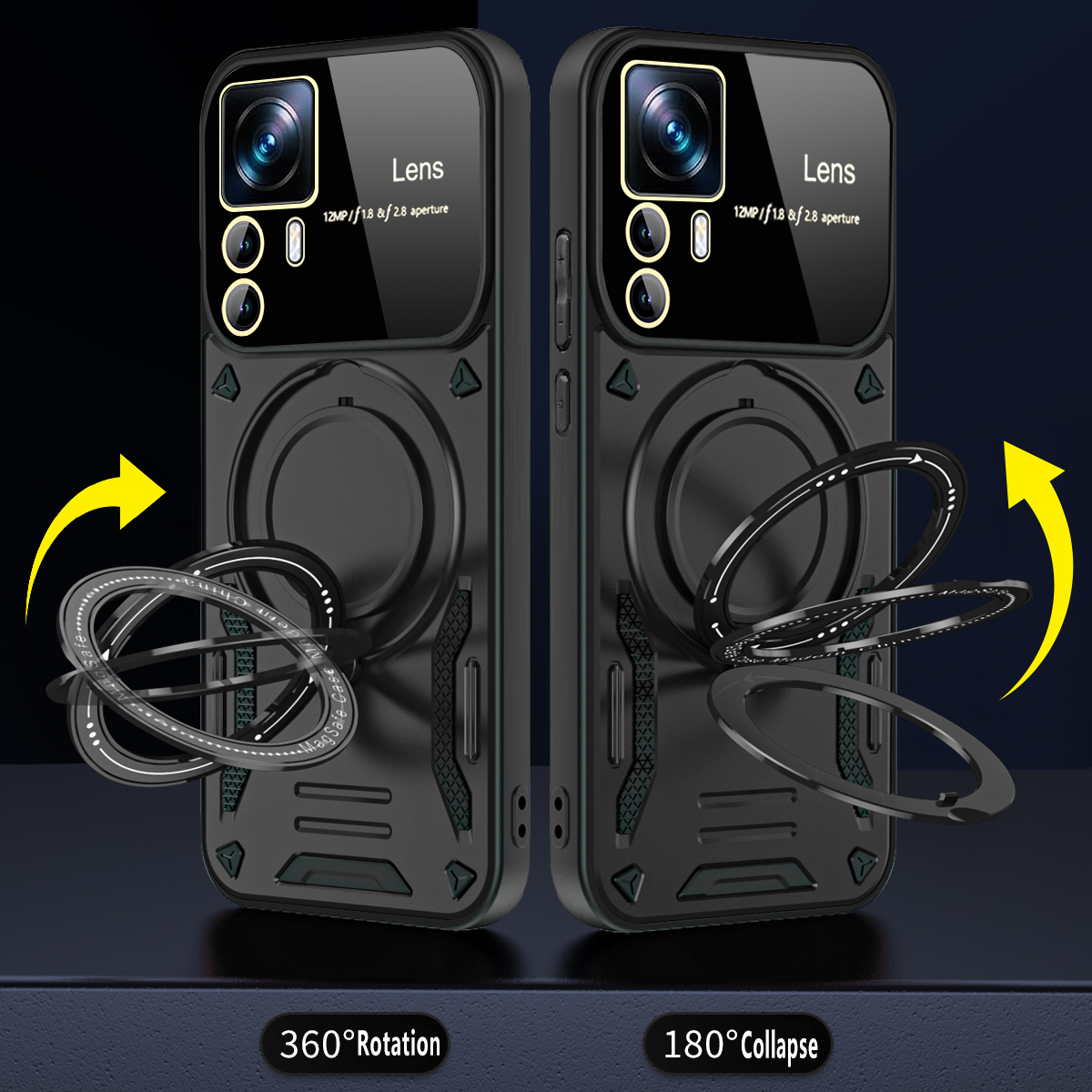 Pour Xiaomi 12T Pro étui Magsafe magnétique sans fil Charge armure étuis pour Xiaomi Mi12T Mi 12T Pro anneau support couverture de téléphone