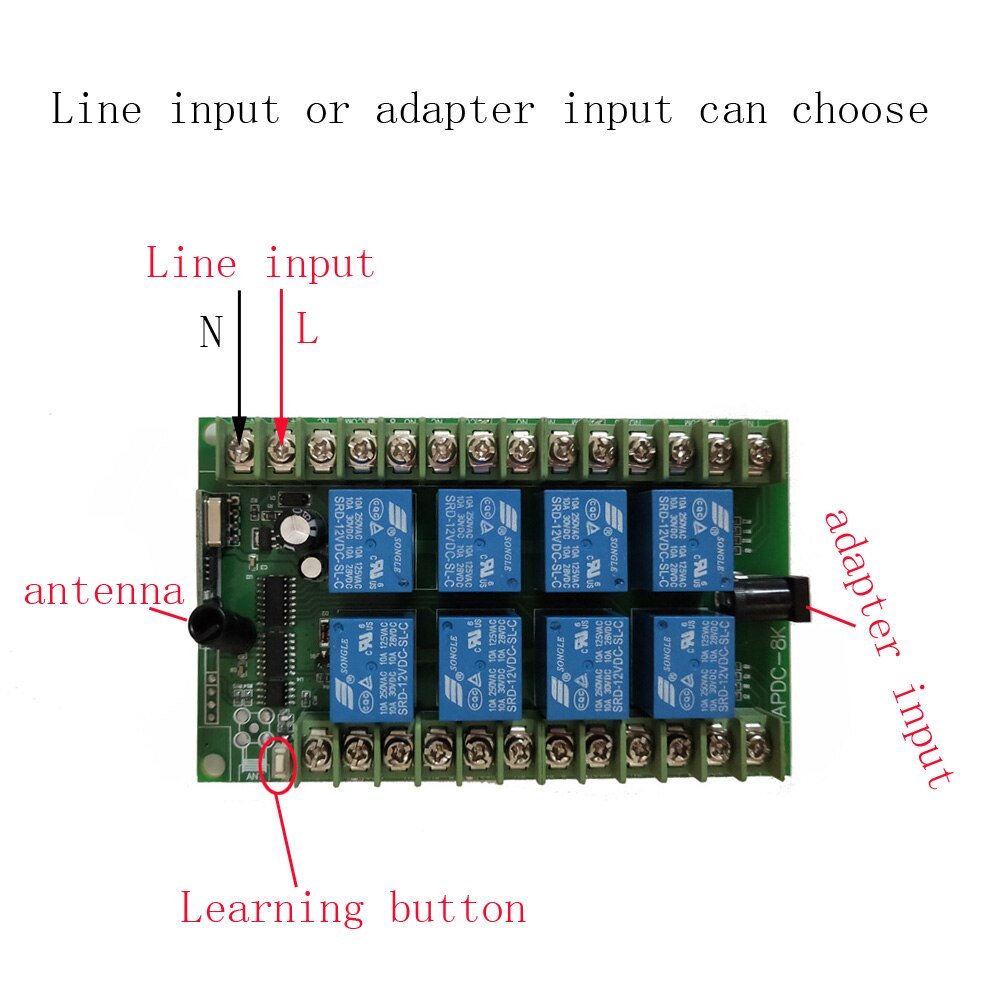 DC 12V 24V 8 CH 8CH Wireless Remote Control Light Switch Smart 10A Radio Relay Receiver Module Transmitter Motor Pump Switch