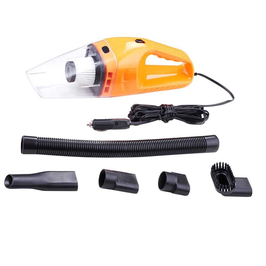 120W/12V Portable Vacuum Cleaner Dry Wet Dual Use High Power: Orange