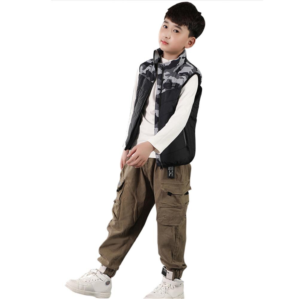 Winter Kinder USB Elektrische Heizung Jacke Warme Kleidung Jacke Für Skifahren Winter Wärme Jacke Xiaomi Mantel Heizung Für kind: Grau / 160