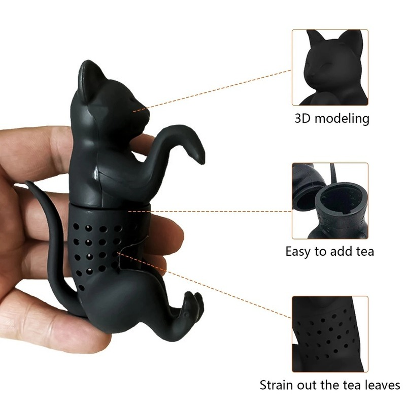 Cat Silicone Tea Infuser Filter Reusable Silicone Animal Tea Bag Coffee Tea Leak Kitchen Teabag Herbal Spice Diffuser Strainer