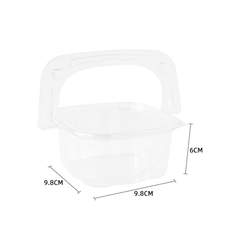 Cajas transparentes de plástico para Mousse, contenedores de plástico para fruta y ensalada, bandeja de postre, caja de embalaje para recuerdos de de boda, 10 Uds.