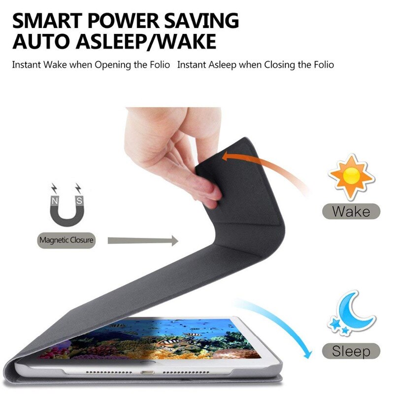 Bluetooth Keyboard Case for iPad 9.7 Pencil Holder Smart Leather Cover for iPad 9.7 /Pro 9.7 Air2/Air Case for ipad 5 6