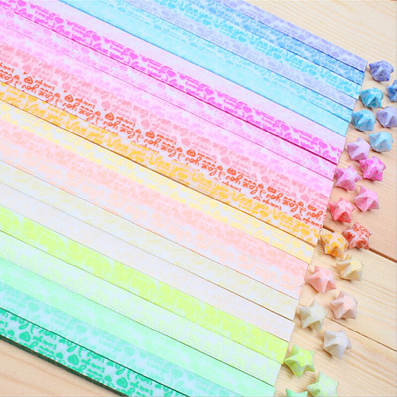 30 st lysande lyckostjärna papper vikta origamipapper gör önskestjärnor diy födelsedag jag älskar dig quilling dekorationspapper