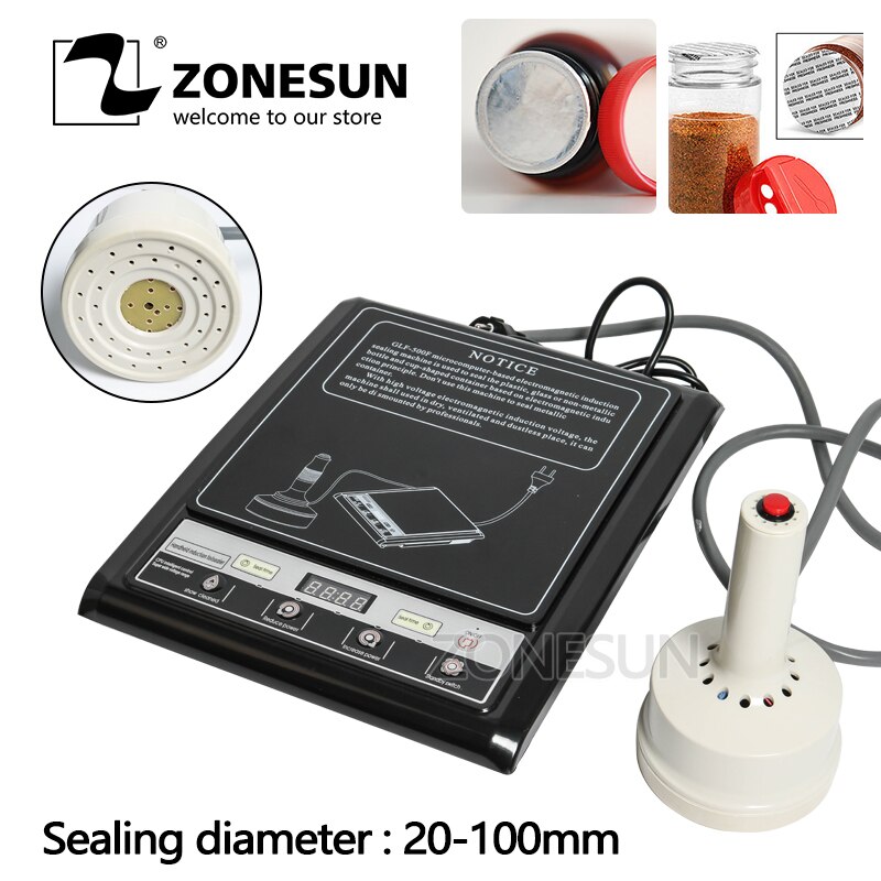 ZONESUN Portable Induction Sealing Machine Aluminum Foil Capper Honey Packaging Equipment Bottle Sealing Machine