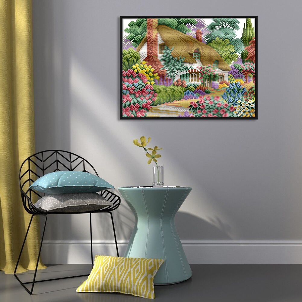Canvas Kit Print Cross Stitch Wonderful Landscape 11CT Needlework DIY Stamp Interior Decoration Chinese Style Cross Stitch