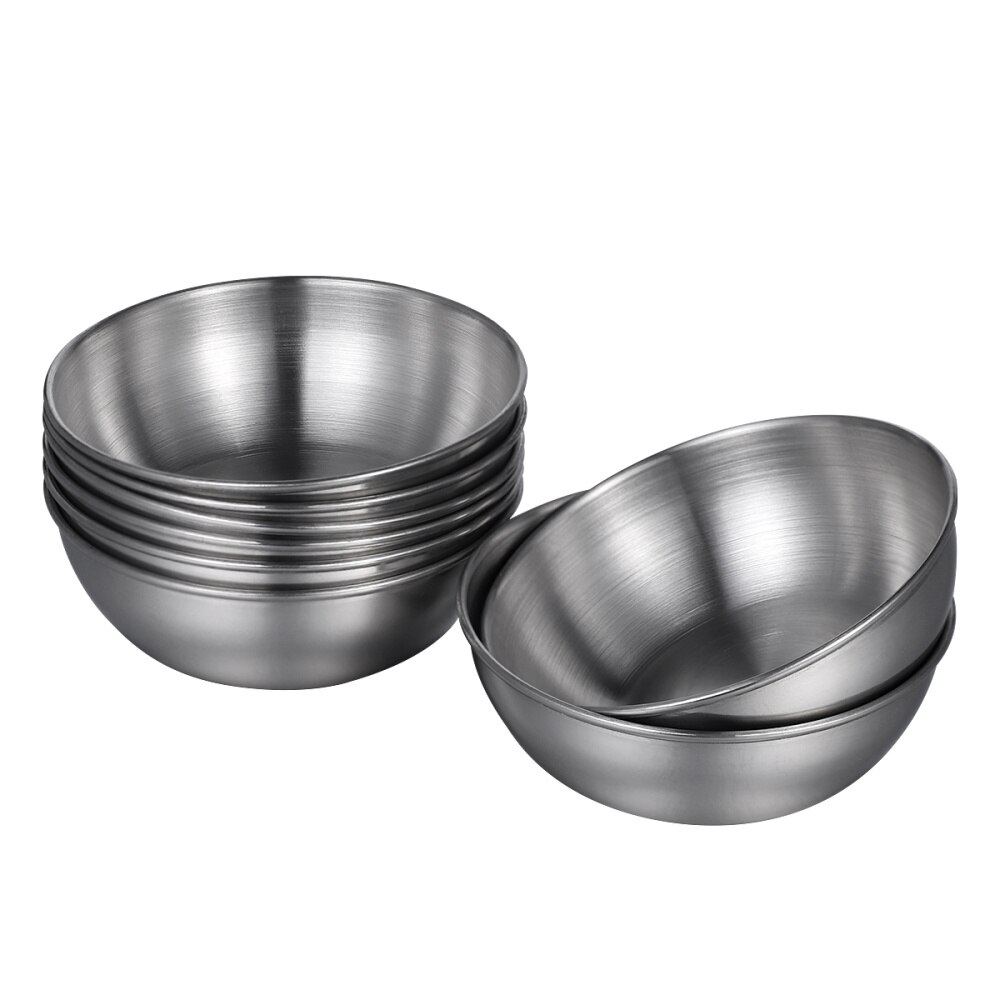 8 Edelstahl-Soßenschalen – 8,9 X 3,18 Cm, Spülmaschinengeeignet – Perfekt Für Sushi, Dips, Vorspeisen & Picknicks