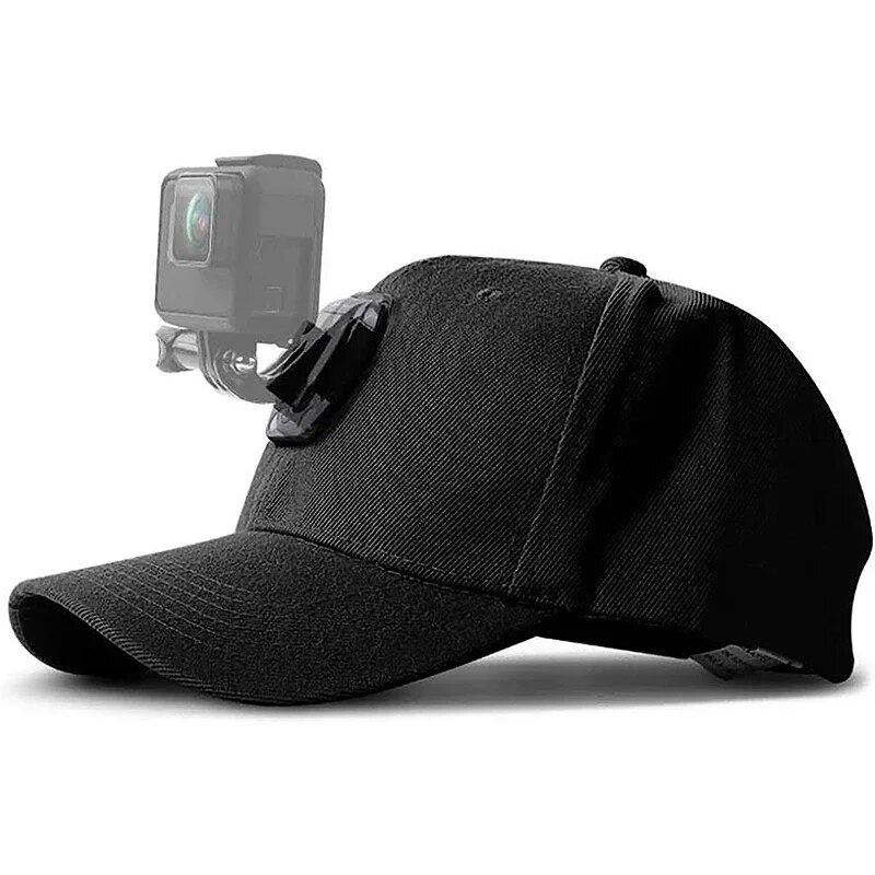 Gorra de béisbol con soporte de cámara de acción, soporte de montaje para GoPro Hero 11 10 9 SJCAM 4000AIR AKASO DJI Insta360 EKEN H9