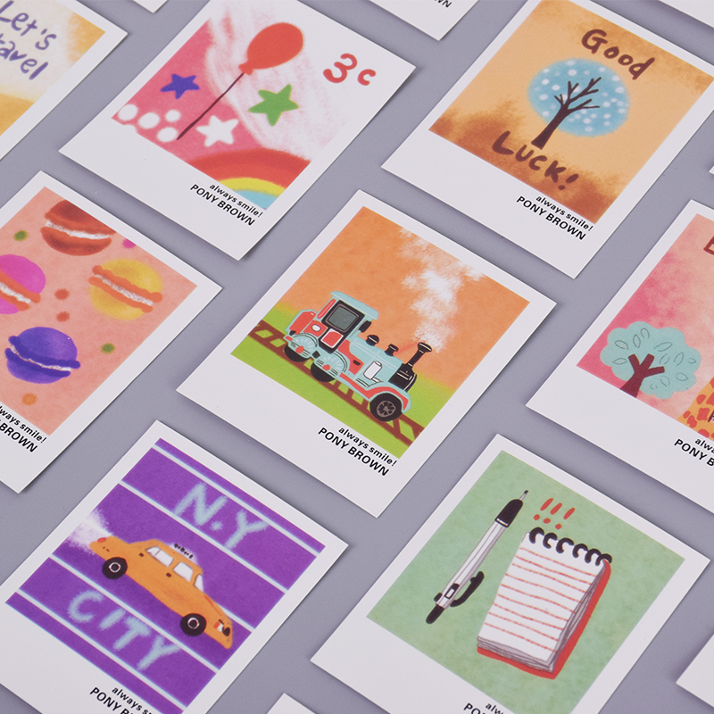 40 Stks/partij Vintage Locomotief Cartoon Dieren Mini Lomo Kaart Wenskaart Postkaart Verjaardag Brief Envelop Card Set