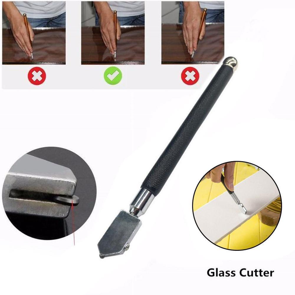 Metal Handle Straight Head Oil Cutter Glass Cutter Cutting Glass Straight D7C2