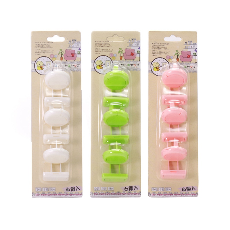Elektrische Veiligheid Power Bescherming Socket Cover Grote 6-Pack Japanse Stijl Kind Baby Anti-Elektrische Schok Sockets2020