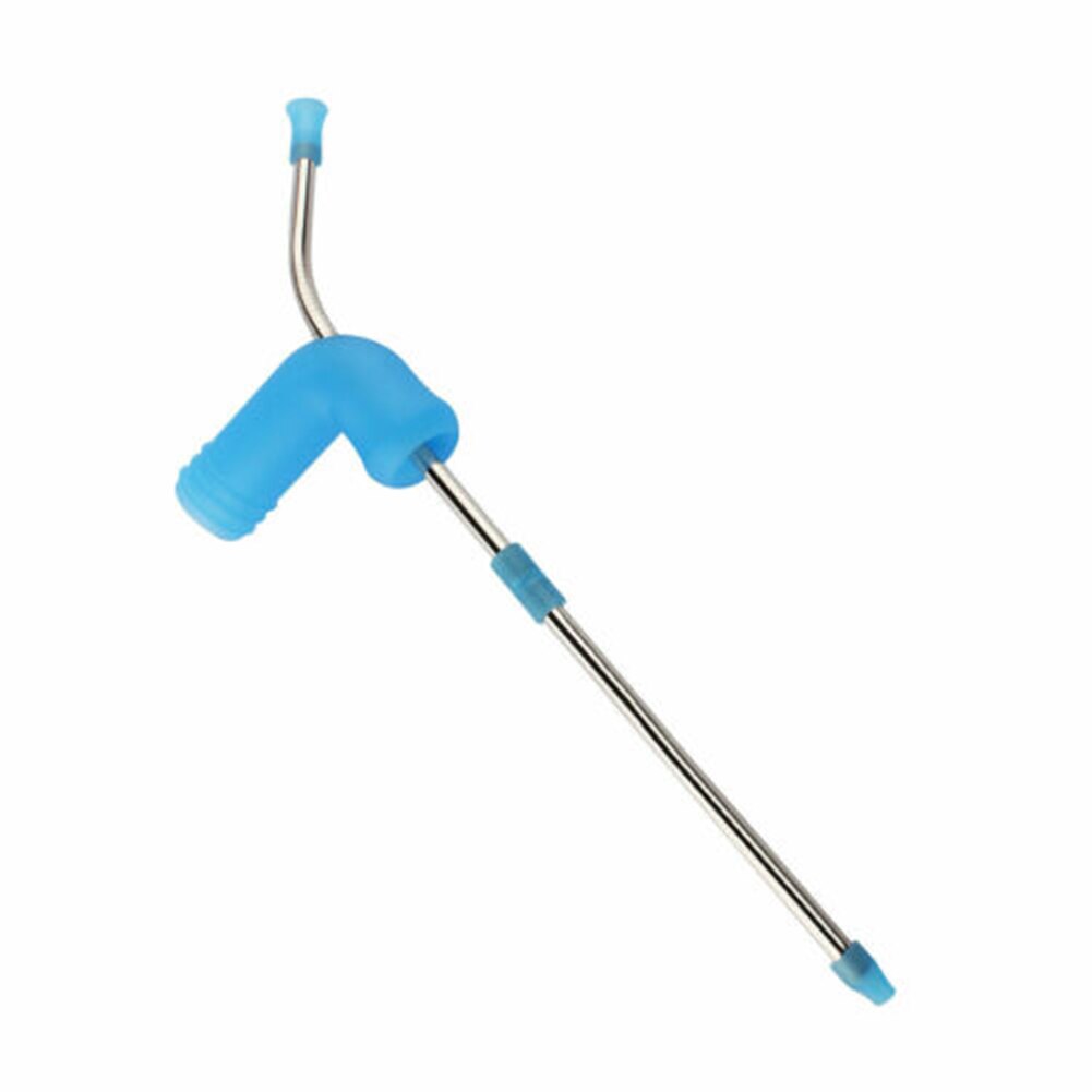 Beer Snorkel Siliconen Trechter Drinken Stro Dubbele Bier Snorkel Voor Entertainment Keuken Party Bar Brouwen Tool: A-Blue
