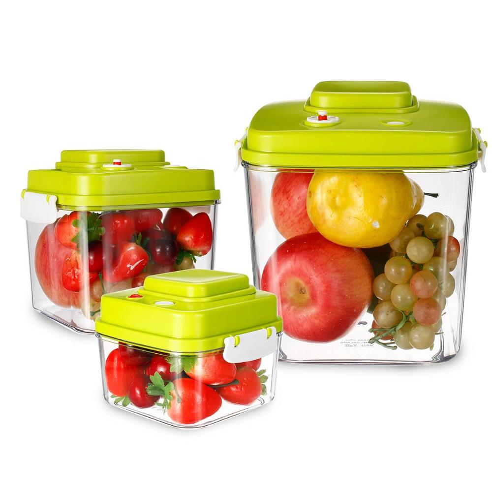 Vacuum Containers Vacuum Preservation Large Capacity Food Vacuum Storage Box Square Plastic Containers 500ML 1400ml 3000ML