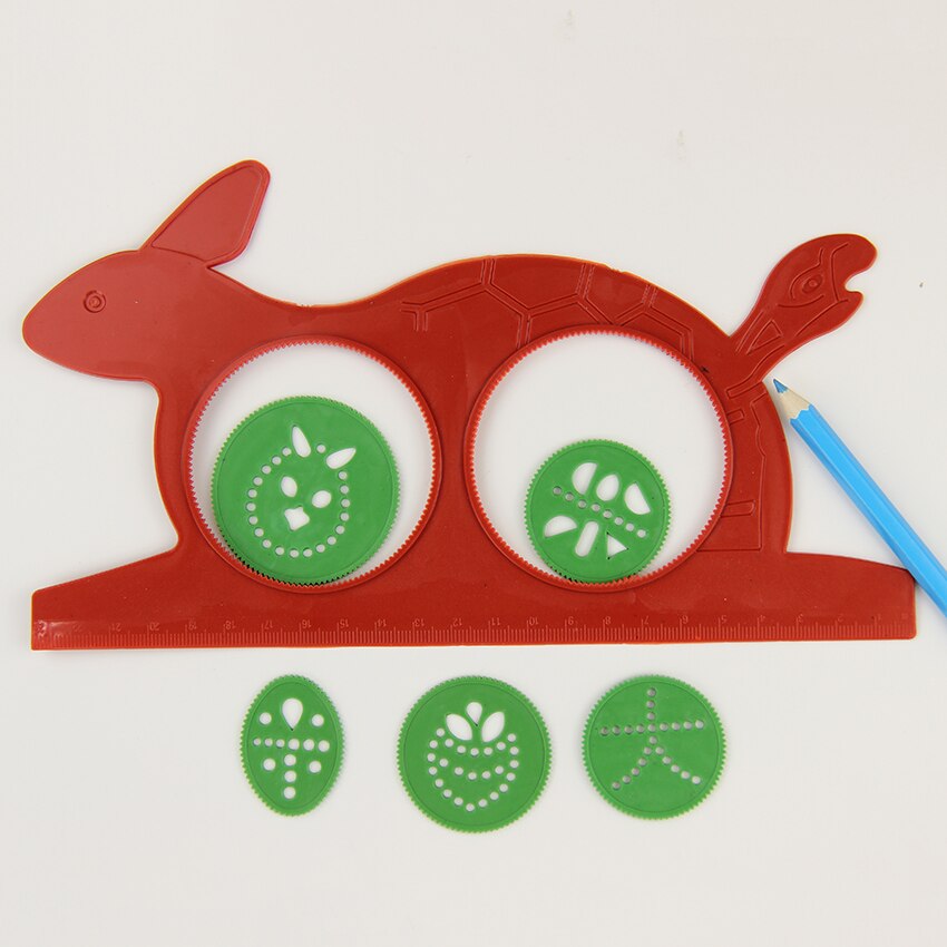 1 sett spirograf magisk skilpadde kanin skisseblokk tegnebrett magisk penn pedagogisk tegnelinjal for barn