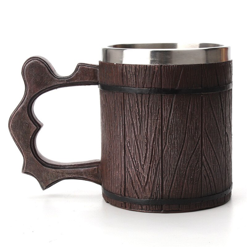 Retro harpiks rustfrit stål ølkrus kranium ridder halloween kaffekop viking te krus pub bar dekoration: F