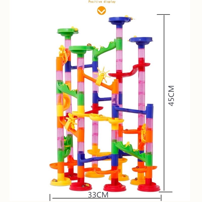 Marble Race Run Maze Balls Track DIY Construction Building Blocks Funnel Slide Big Building Brick