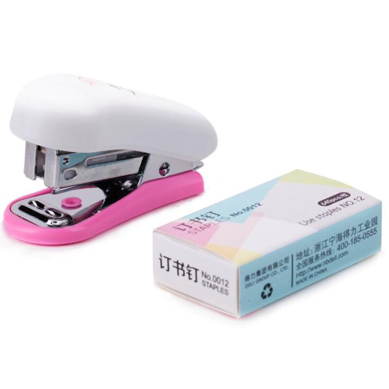 Cute Cartoon Mini Stapler Set School Accessories Portable Bookbiding Stationery School Office Supplies Kawaii Stationery