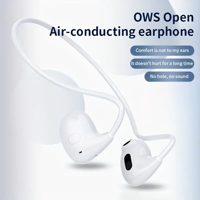 Open-Ear Bluetooth 5.3 Sport Headphone Wireless, Air Conduction Detachable Wireless Earphone For Workouts Built-in Mic For Music