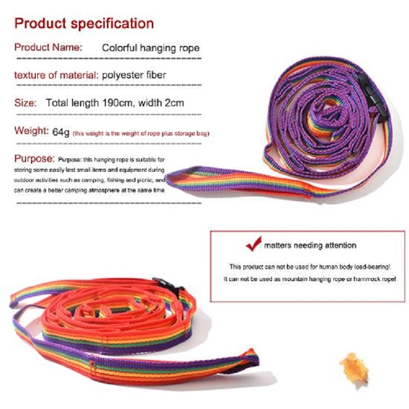 2/5m Outdoor Lanyard Adjustable Tent Rope Multifunction Garden Storage Strap Clothesline Supplies Tent Pegs Canopy Hanging Cord