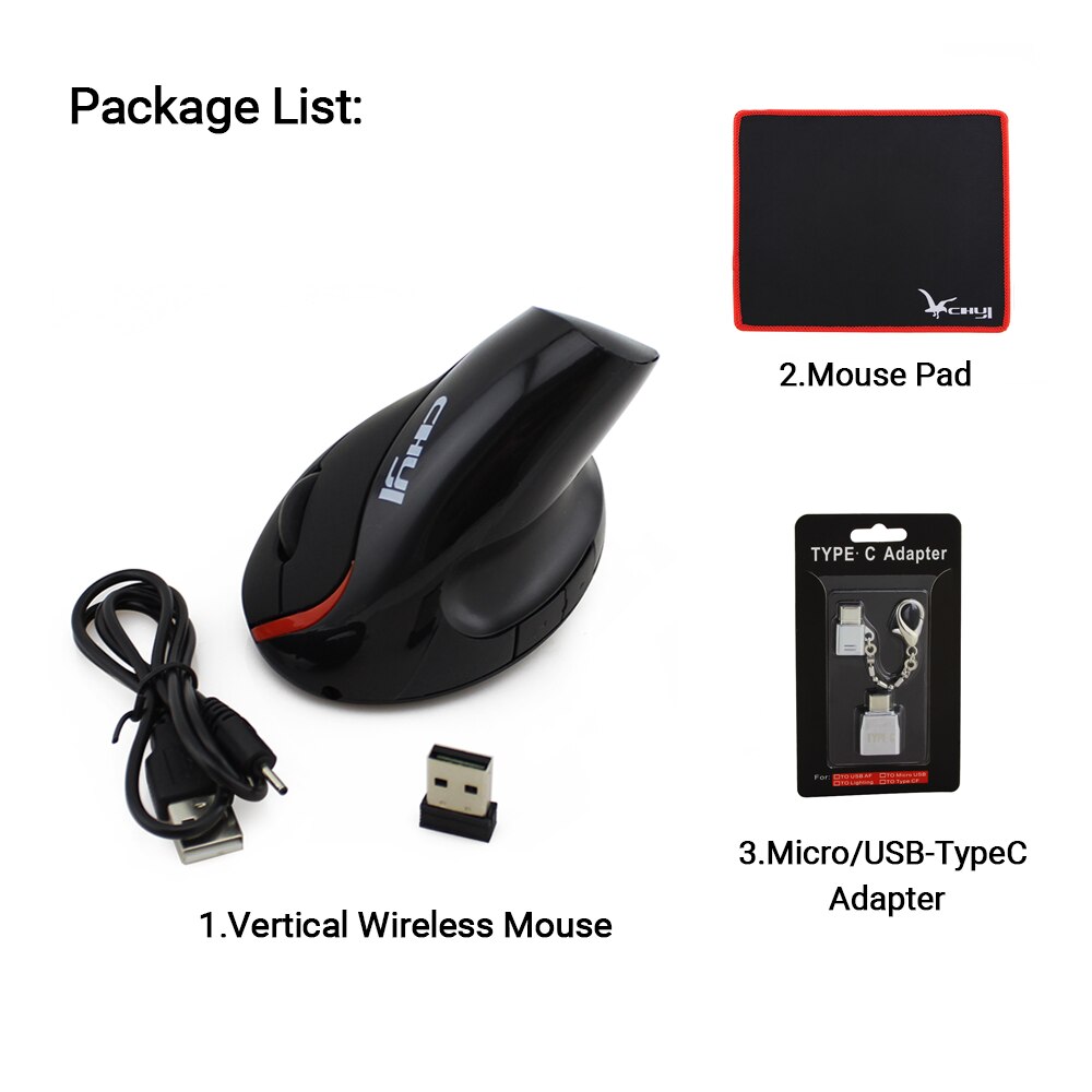 5d 1600 vertikale kabellose maus, ergonomisch, wiederaufladbar, usb typ-c, handgelenkschonend, für laptop, pc, macbook, bürogebrauch