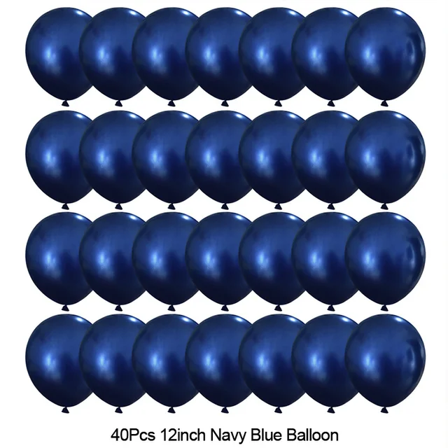 Juego de globos azul marino para decoración de bodas y fiestas de cumpleaños: RUBY