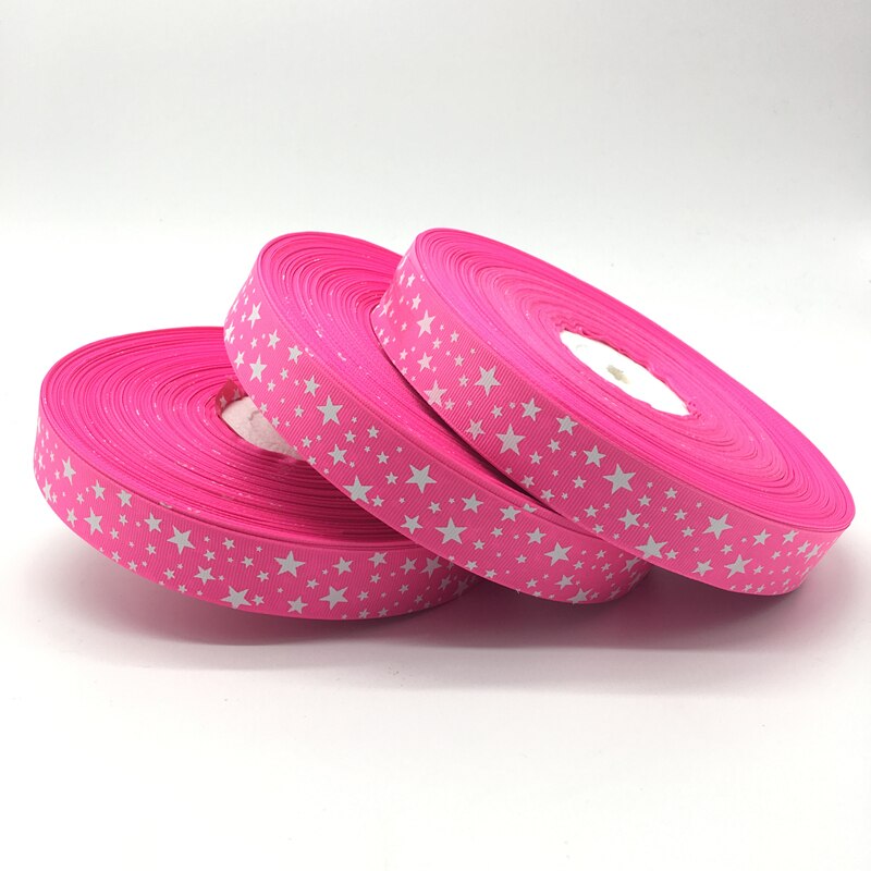 5 Yards/lot 1 Inch (25mm) brede Rose Printing Sterren Grosgrain Lint Haar Boog/Kerst/bruiloft DIY Naaien Ambacht: Default Title