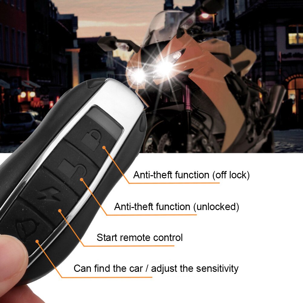 Motorcycle Universal Auto-alarm Anti-theft Security Ultra-long-distance Remote Control Alarm Warning System Remote Control Set