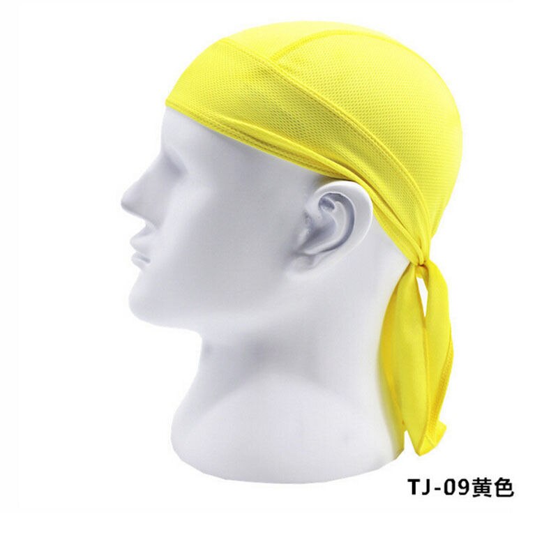 Men Boys Casual Solid Breathable Bandana Multi Function Men Bike Bandana Cycling Bandana Pirate Headwear: Yellow