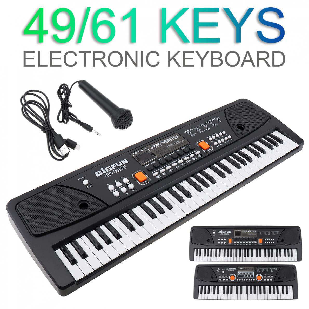 37 49 61 Key Soft Portable Electronic Piano Keyboard Digital Music Key Board with Microphone Children Musical Enlightenment